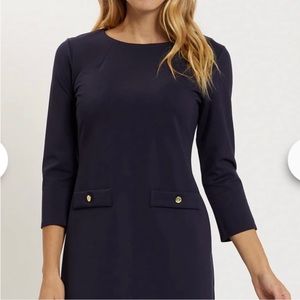 Jude Connally Navy Sabine Ponte Dress - Size Medium
